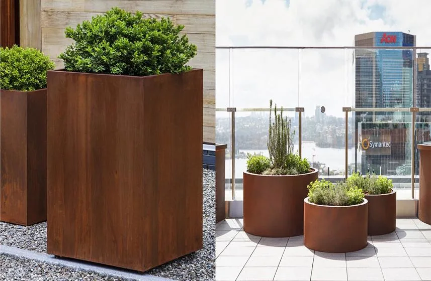 Customized Corten Steel Planter Pot in Different Size and Shape