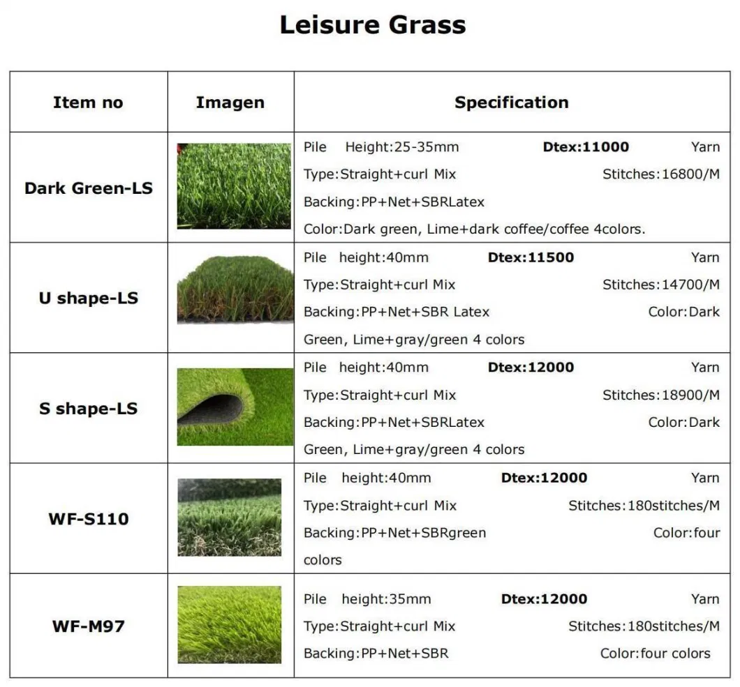 High-Quality Indoor or Outdoor Synthetic Home Decoration Turf Carpet Leisure Grass