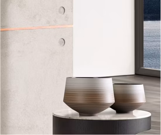 Fleurs sèches à la mode avec des vases pour la décoration de la maison