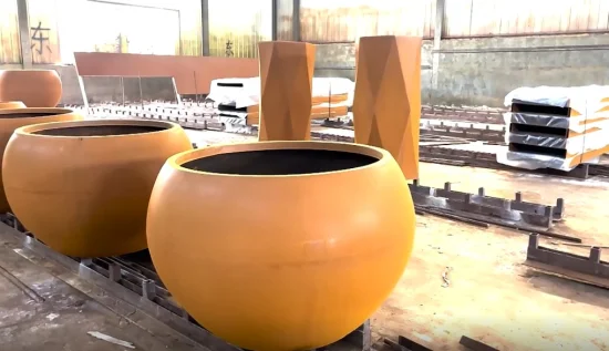 Pot de fleur en métal pour jardin extérieur, nouveau Design, jardinière artistique en acier Corten